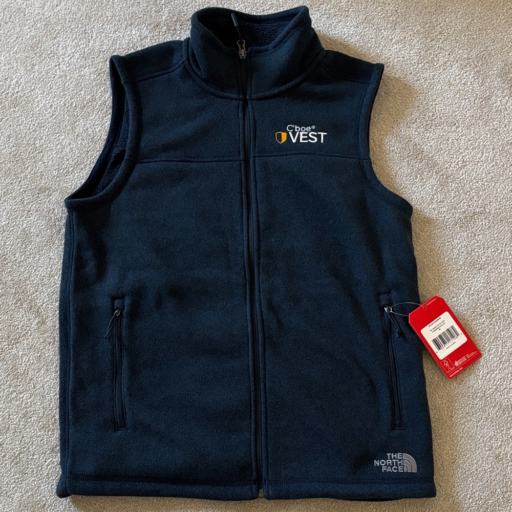 The North Face vest men’s sweater fleece lines in Navy Heather size M NWT